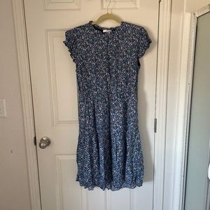 High neck short sleeve floral dress